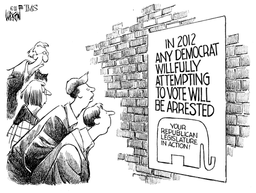 Poster:  Democrats attempting to vote in 2012 will be arrested