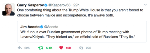 Image result for kasparov kasparov malice incompetence, always both